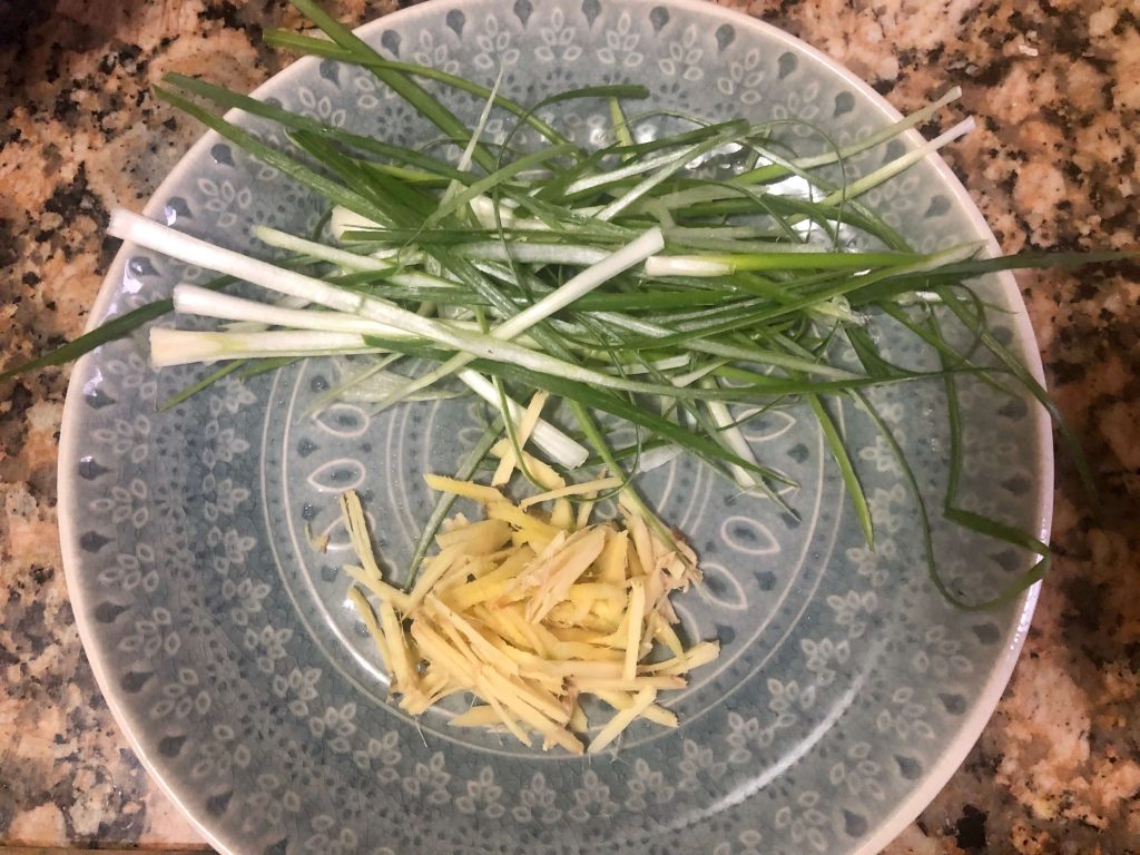julienne ginger and scallion