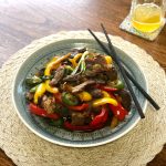 beef and bell pepper stir fry for dinner