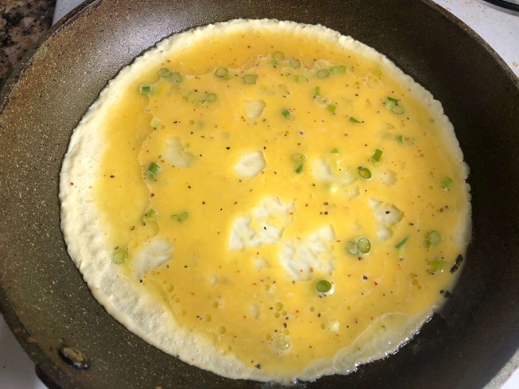 cook the eggs in the pan