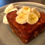 hong kong style french toast top with banana slices